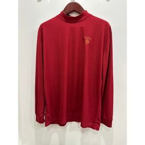 Team Trojan USC Trojans Mock Neck Shirt Mens XL Red Long Sleeve Embroidered Logo